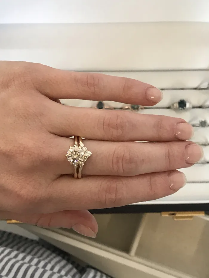 Rings Anueva Jewelry 203ct light champagne diamond six prong ring in 18k yellow