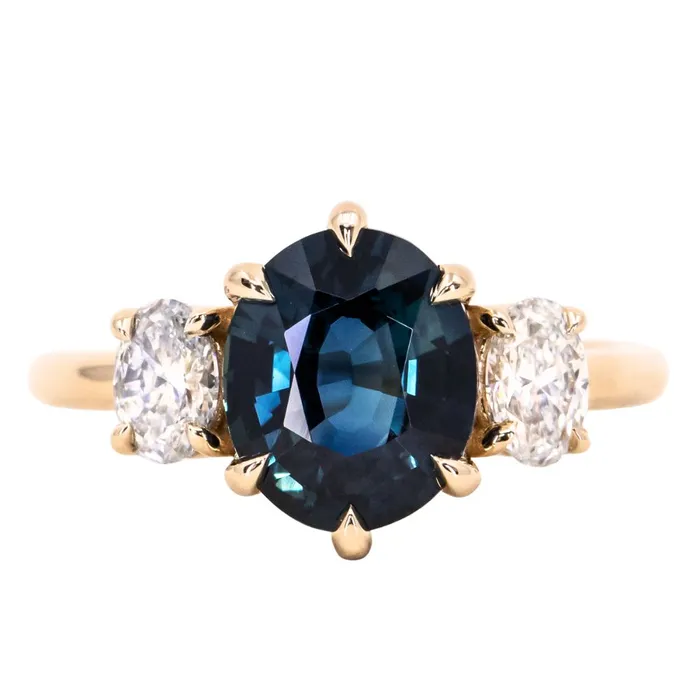 Rings Anueva Jewelry Antique Inspired Three Stone Band Setting
