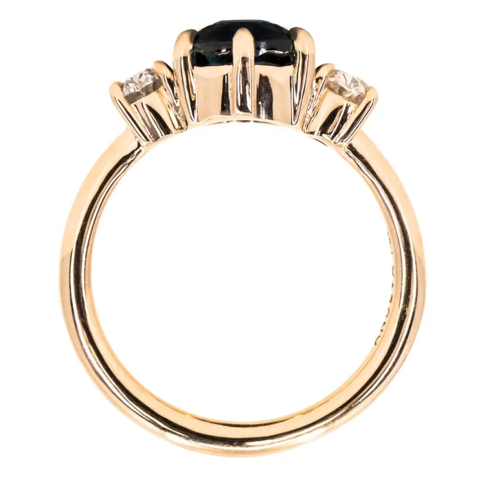 Rings Anueva Jewelry Antique Inspired Three Stone Band Setting
