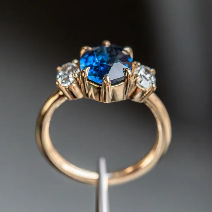 Rings Anueva Jewelry Antique Inspired Three Stone Band Setting