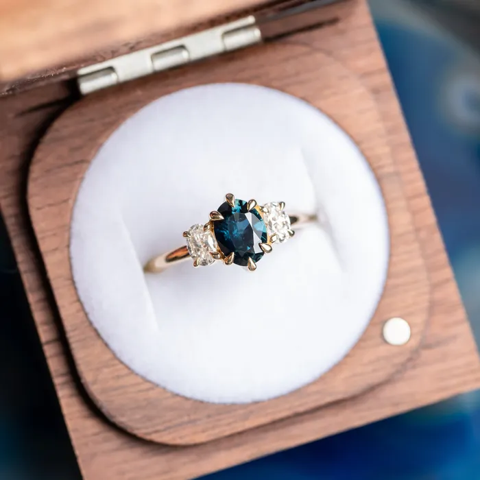 Rings Anueva Jewelry Antique Inspired Three Stone Band Setting
