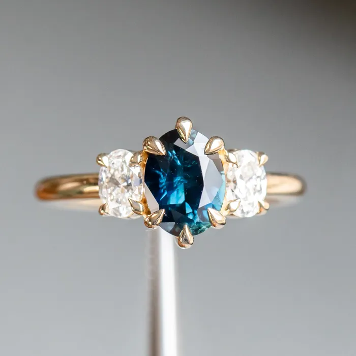 Rings Anueva Jewelry Antique Inspired Three Stone Band Setting