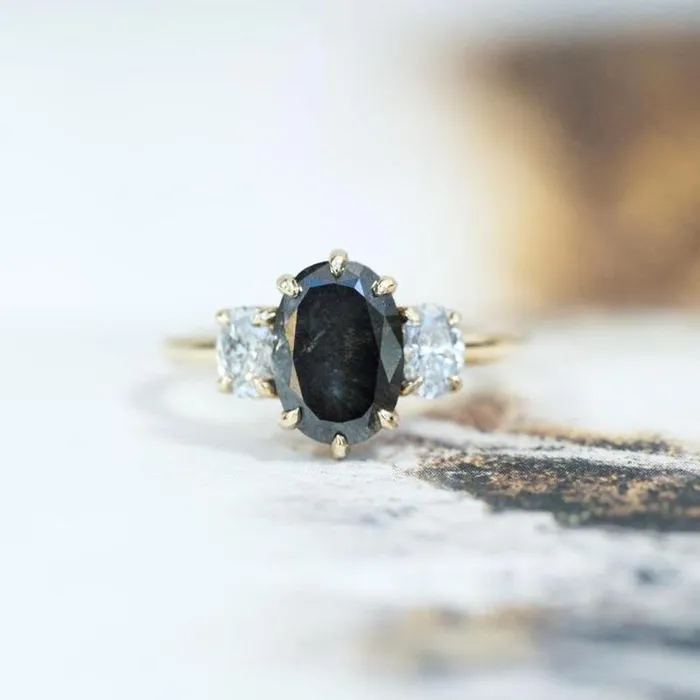 Rings Anueva Jewelry Antique Inspired Three Stone Band Setting