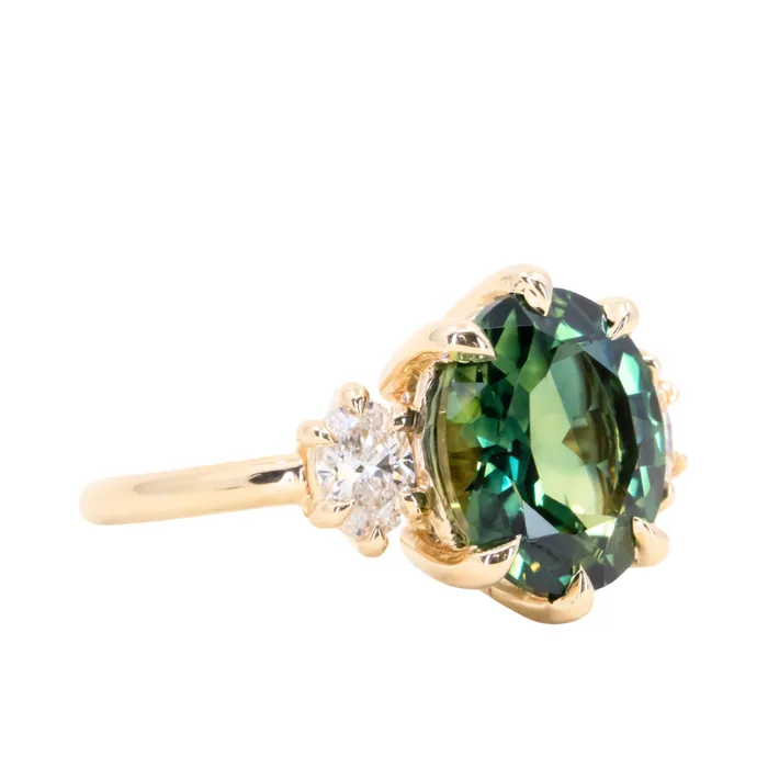 Rings Anueva Jewelry Antique Inspired Three Stone Band Setting