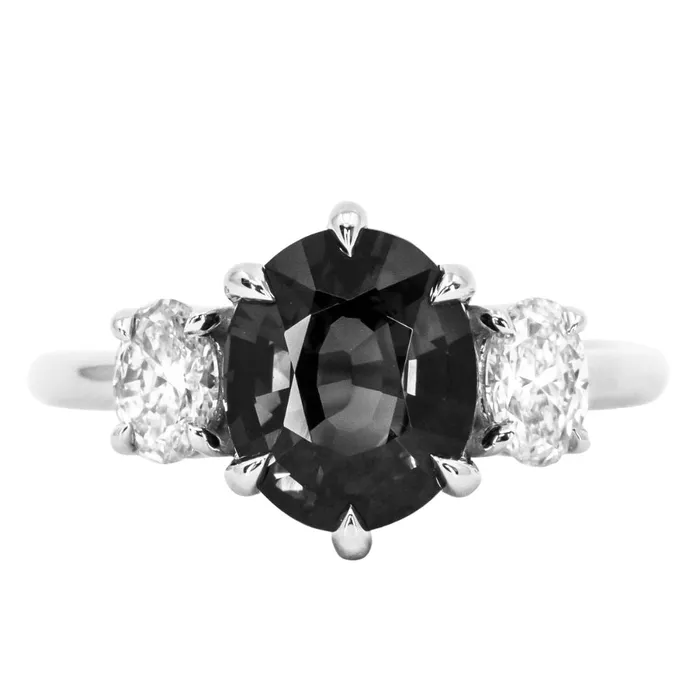 Rings Anueva Jewelry Antique Inspired Three Stone Band Setting