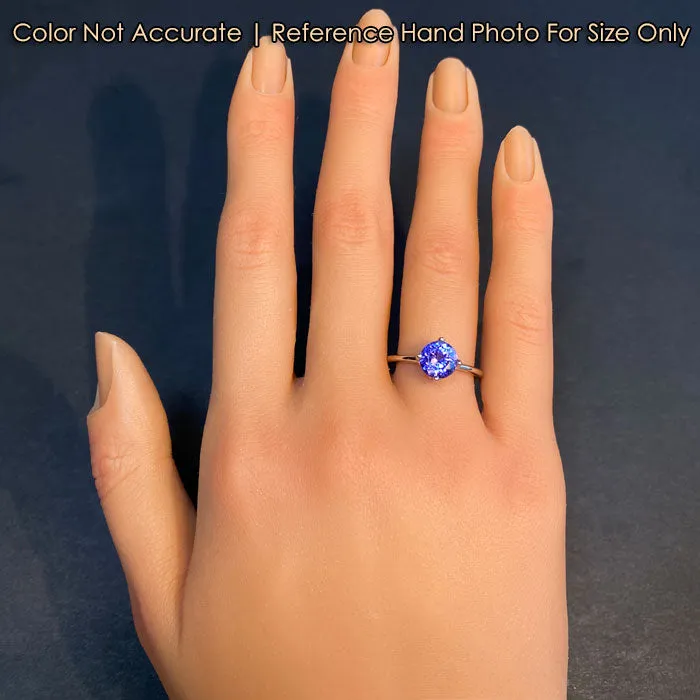 Rings BLUE LIGHT SPECIAL 40 OFF w Code BLUE40 Platinum Round Brilliant Tanzanite and Diamond Accent Ring 192 Carats Moriartys Gem Art