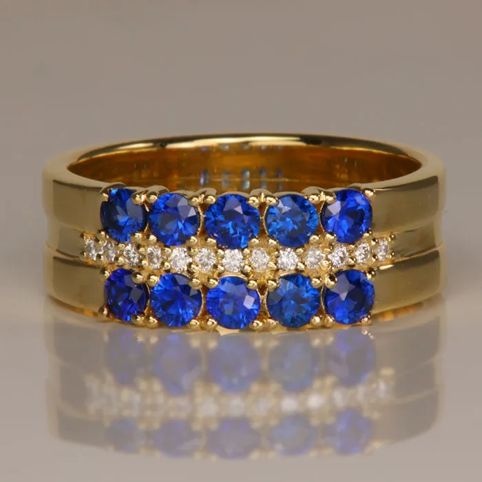 Rings Moriartys Gem Art 14K Yellow Gold and Fine Sapphire Ring