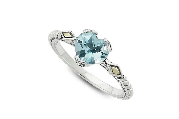 Rings Samuel B Glow Heart Ring Blue Topaz