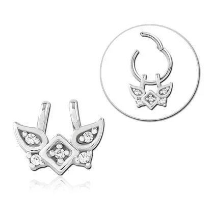 Rings Stainless Winged CZ Ring Charm Tulsa Body Jewelry