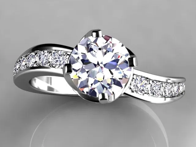 Rings vendorunknown Christopher Michael Collection Round Brilliant Diamond Engagement Ring
