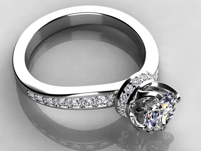 Rings vendorunknown Christopher Michael Collection Round Brilliant Diamond Engagement Ring