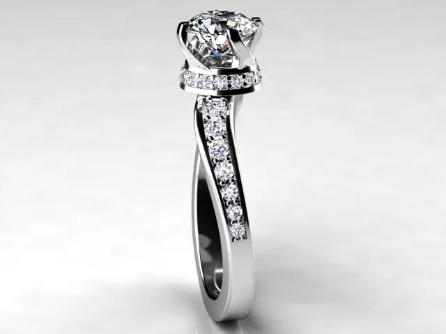 Rings vendorunknown Christopher Michael Collection Round Brilliant Diamond Engagement Ring