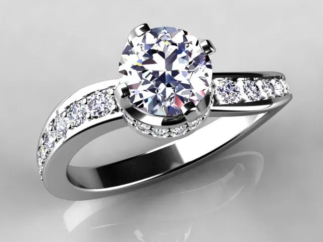 Rings vendorunknown Christopher Michael Collection Round Brilliant Diamond Engagement Ring