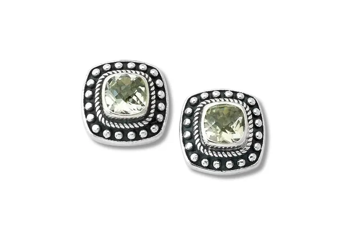 Samuel B Berkah Earrings Green Amethyst Earrings