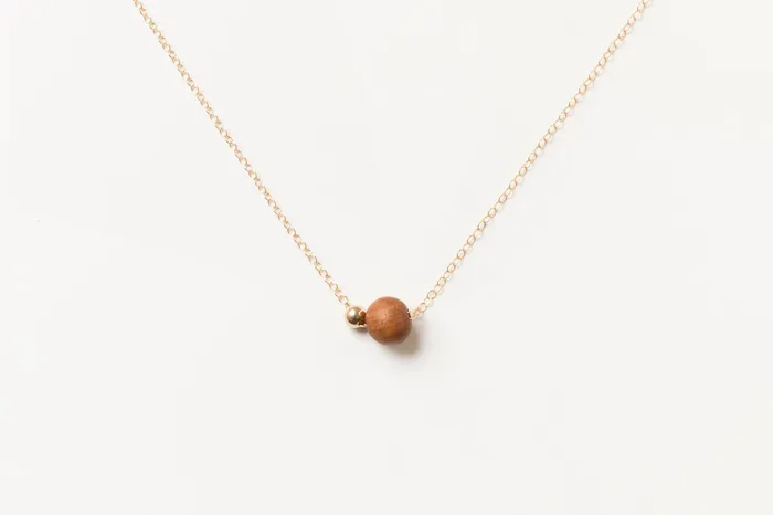 Sheena Marshall Jewelry Necklaces Connection Necklace Gold Fill Sandalwood