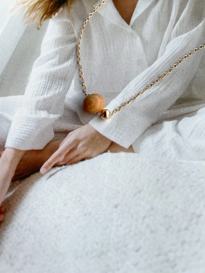 Sheena Marshall Jewelry Necklaces Connection Necklace Gold Fill Sandalwood