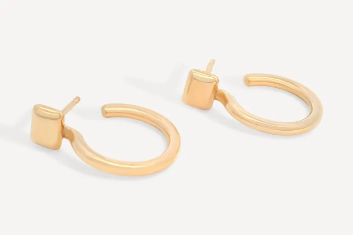 Sheena Marshall PreStyled Sets Forma Rectangle Hoops Solid Gold