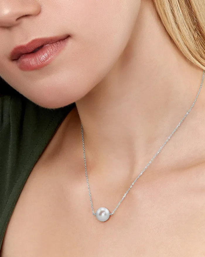 SPT Freshwater Solitaire Pearl Gold Pendant Necklaces