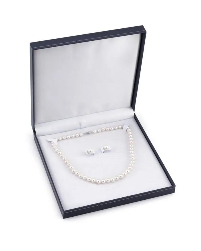 SPT Necklaces 78mm Freshwater Choker Length Pearl Necklace Earrings