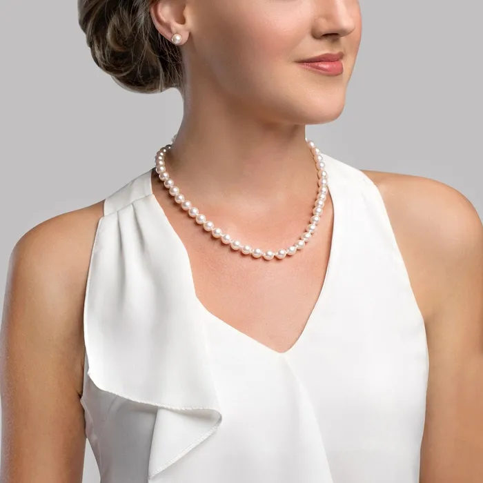 SPT Necklaces 8085mm Freshwater Pearl Necklace Earrings