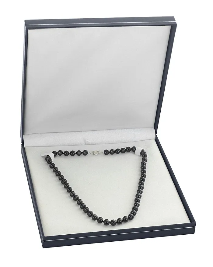 SPT Necklaces Black Japanese Akoya Pearl Necklace 6065mm AAA Quality