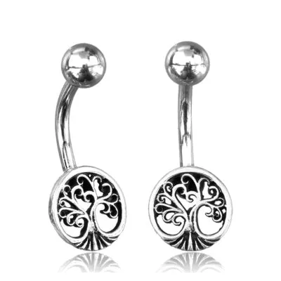 Sterling Silver Tree Of Life Belly Ring Chaotic Trading Rings