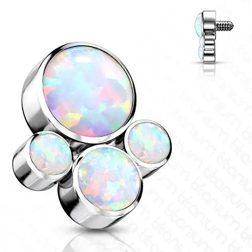 Tulsa Body Jewelry 16g Opal Cluster Titanium End Charm Necklaces