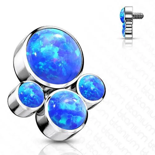 Tulsa Body Jewelry 16g Opal Cluster Titanium End Charm Necklaces Tulsa Body Jewelry 16g Opal Cluster Titanium End Charm Necklaces