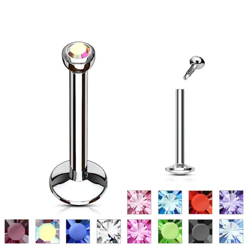 Tulsa Body Jewelry Bracelets 16g Microgem Stainless Labret