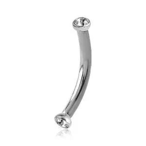 Tulsa Body Jewelry Bracelets 18g Stainless Microgem Curved Barbell