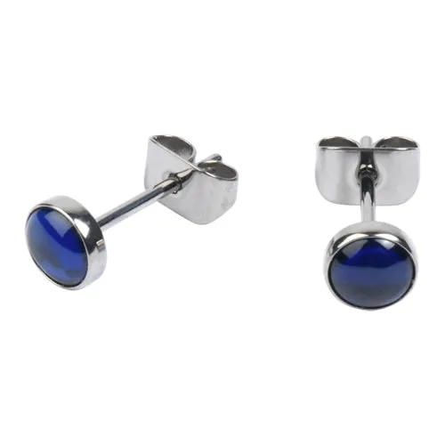 Tulsa Body Jewelry Earrings Sapphire Titanium Stud Earrings
