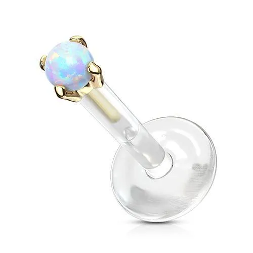 Tulsa Body Jewelry PreStyled Sets 16g Yellow 14k Gold Opal Bioflex Labret