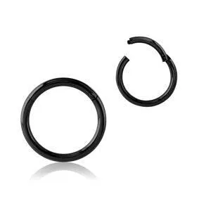 Tulsa Body Jewelry Rings 16g Black Hinged Segment Ring