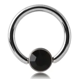 Tulsa Body Jewelry Rings 16g Titanium Captive CZ Disc Bead Ring Tulsa Body Jewelry Rings 16g Titanium Captive CZ Disc Bead Ring