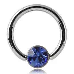 Tulsa Body Jewelry Rings 16g Titanium Captive CZ Disc Bead Ring Tulsa Body Jewelry Rings 16g Titanium Captive CZ Disc Bead Ring
