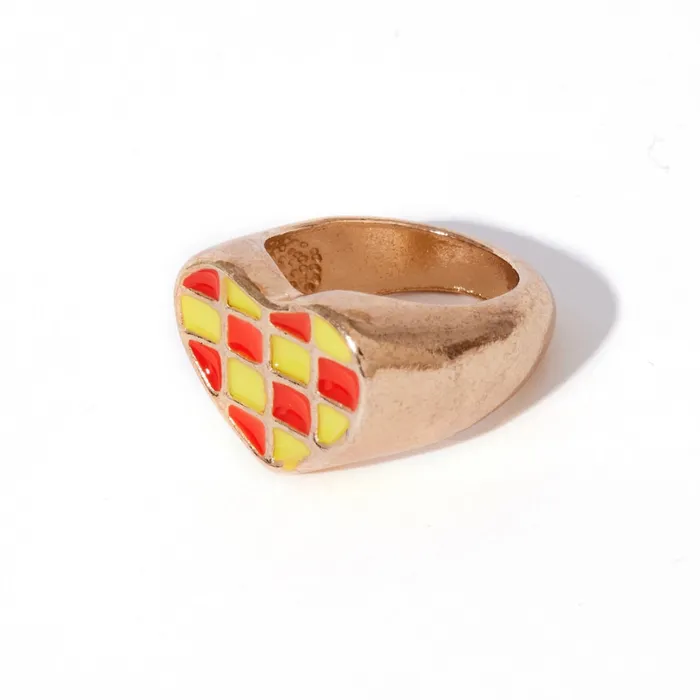 Waffle Heart Ring in Orange Soda shopsnackbreak Rings