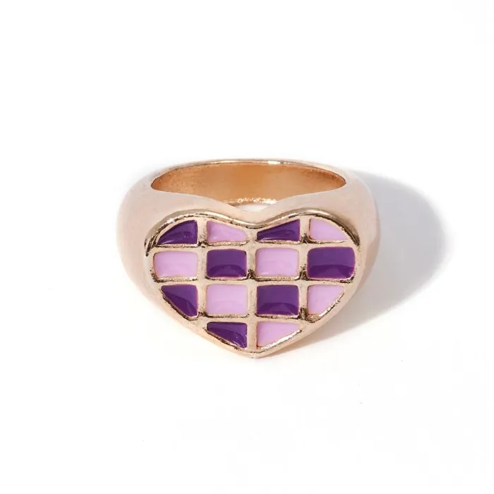 Waffle Heart Ring in Orange Soda shopsnackbreak Rings