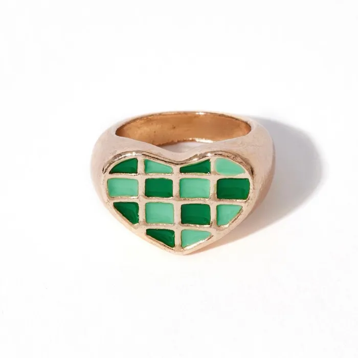 Waffle Heart Ring in Orange Soda shopsnackbreak Rings