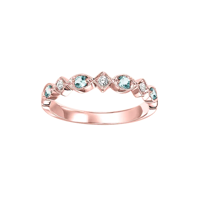 14K Rose Gold Mix Prong Blue Topaz Band 125CT International Diamond Center Rings 14K Rose Gold Mix Prong Blue Topaz Band 125CT International Diamond Center Rings