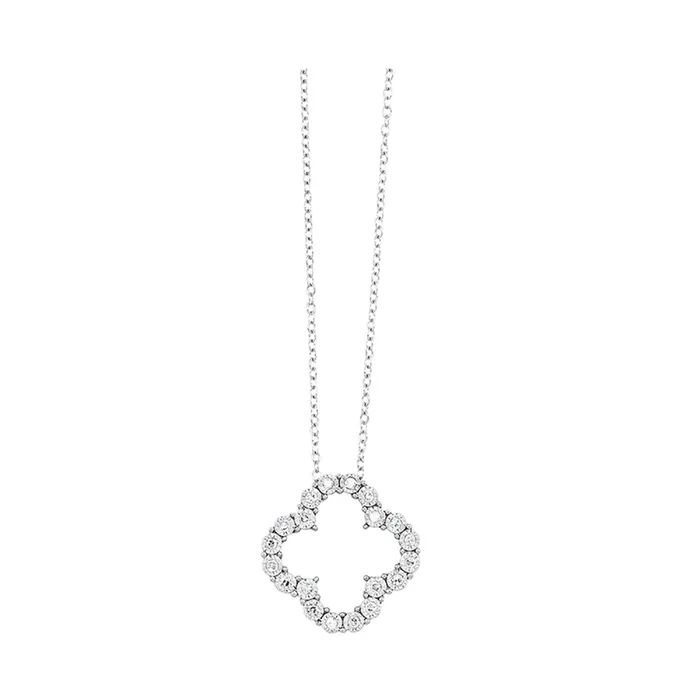 14K White Gold Diamond Fashion Pendant Necklace 17ctw Gems One Necklaces