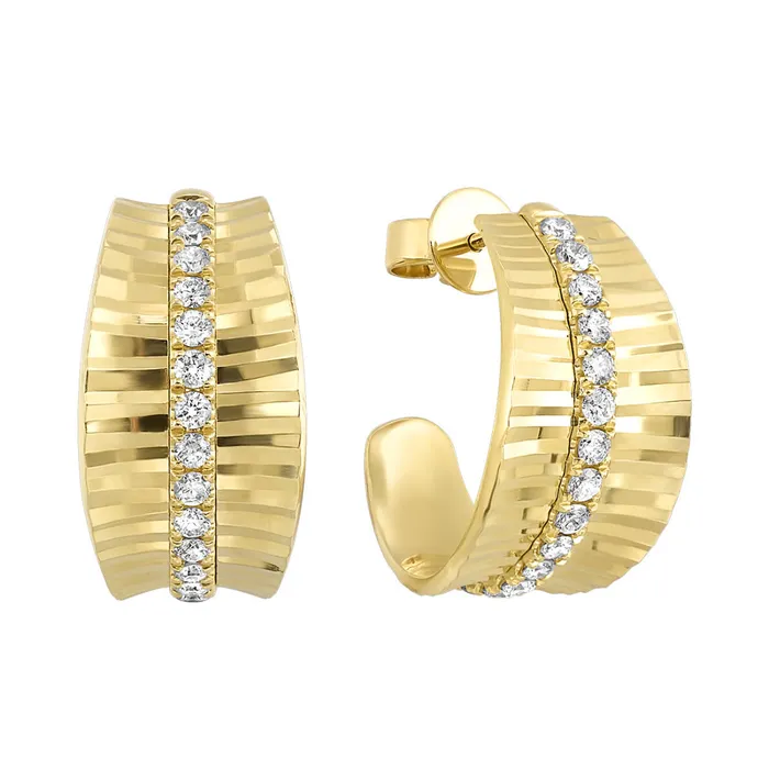 14Kt Yellow Gold Diamond 34Ctw Earring Gems One Earrings