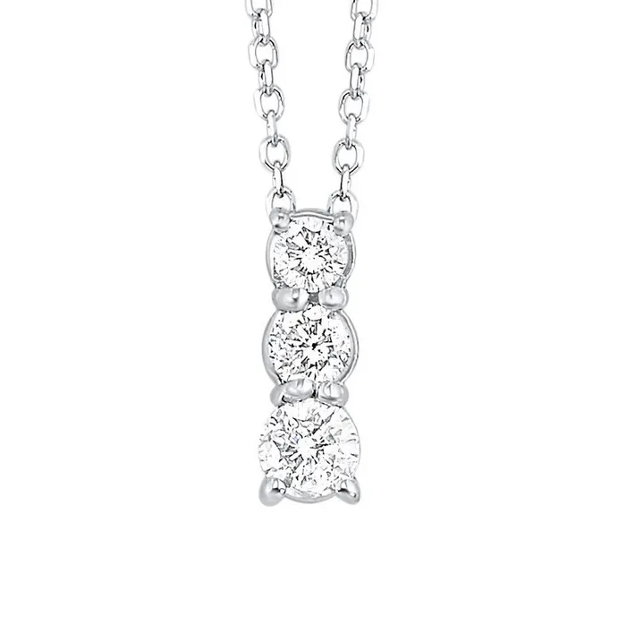 3 Stone Diamond Necklace 12 CTW Gems One Necklaces