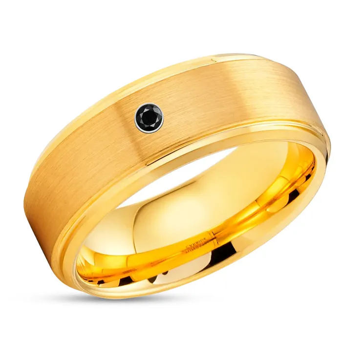 Black Diamond Tungsten Ring Yellow Gold Tungsten Tungsten Carbide Brush Clean Casting Jewelry Rings Black Diamond Tungsten Ring Yellow Gold Tungsten Tungsten Carbide Brush Clean Casting Jewelry Rings