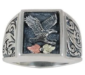 Black Hills Gold Oxidized Sterling Silver Eagle Ring TR Jewelry Concepts Rings Black Hills Gold Oxidized Sterling Silver Eagle Ring TR Jewelry Concepts Rings