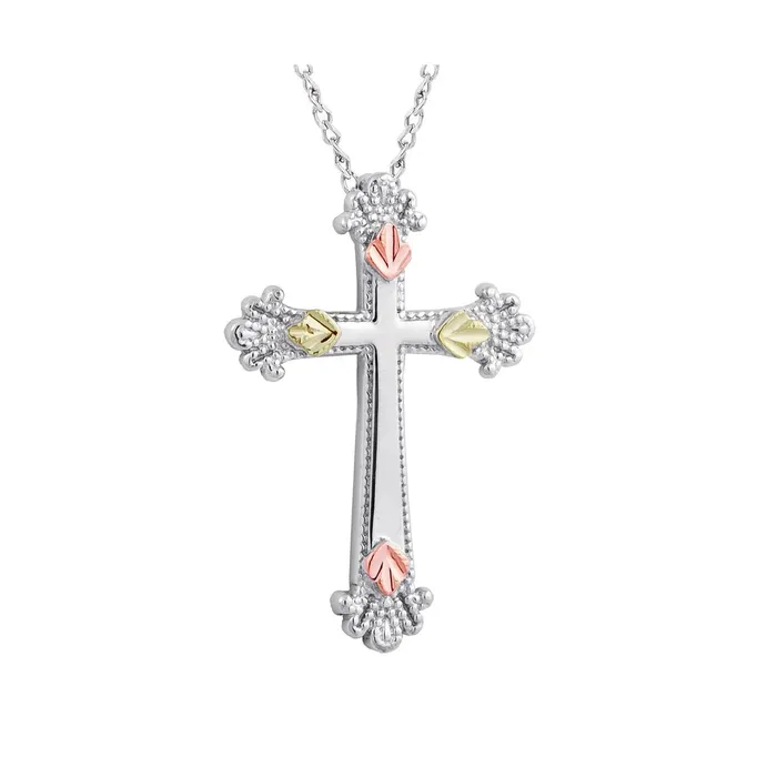 Black Hills Gold Silver Cross Pendant TR Jewelry Concepts Necklaces