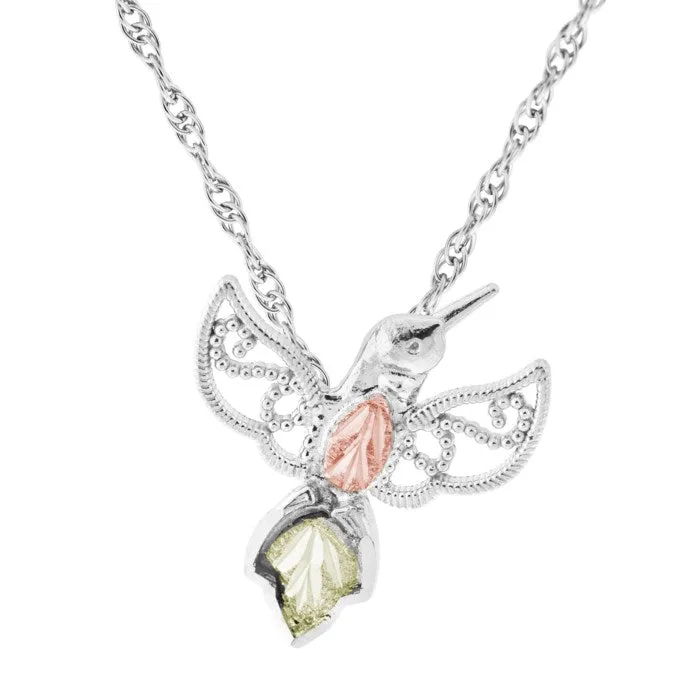 Black Hills Gold Silver Hummingbird Pendant TR Jewelry Concepts Necklaces
