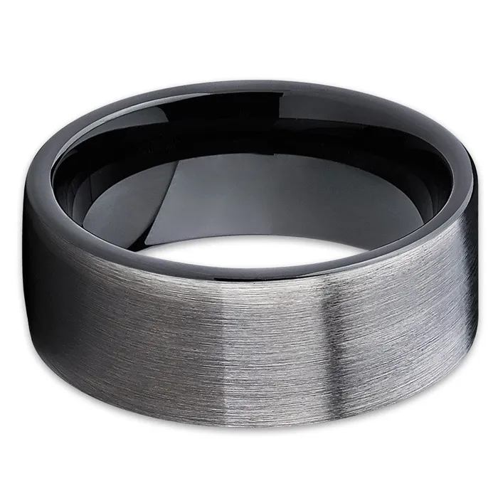 Black Tungsten Wedding Band Gray Gunmetal Ring Black Tungsten Ring Gunmetal Band Clean Casting Jewelry Rings
