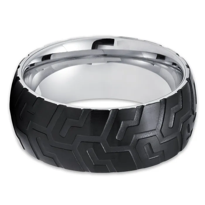 Black Wedding Ring Silver Wedding Ring Tungsten Wedding Ring Tire Ring Comfort Fit Clean Casting Jewelry Rings