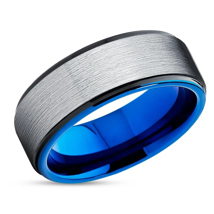Blue Tungsten Ring Blue Wedding Ring Silver Tungsten Ring Tungsten Wedding Ring Clean Casting Jewelry Rings Blue Tungsten Ring Blue Wedding Ring Silver Tungsten Ring Tungsten Wedding Ring Clean Casting Jewelry Rings