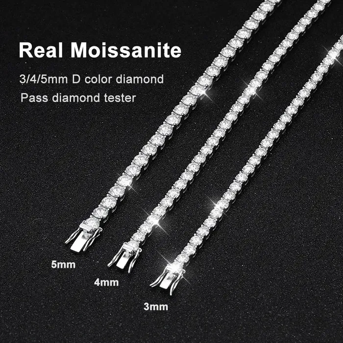 Bracelets Moissanite Engagement Rings Jewelry Luxus Moissanite 18K GOLD PLATED SILVER 5MM MOISSANITE TENNIS BRACELET 17CTW